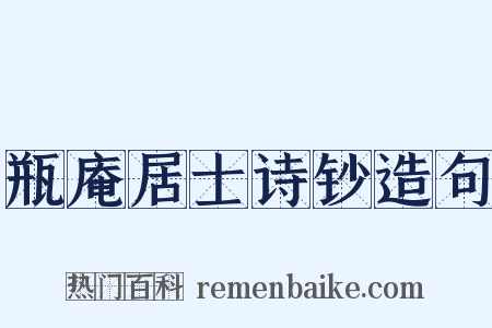 瓶庵居士诗钞造句是什么意思的图片